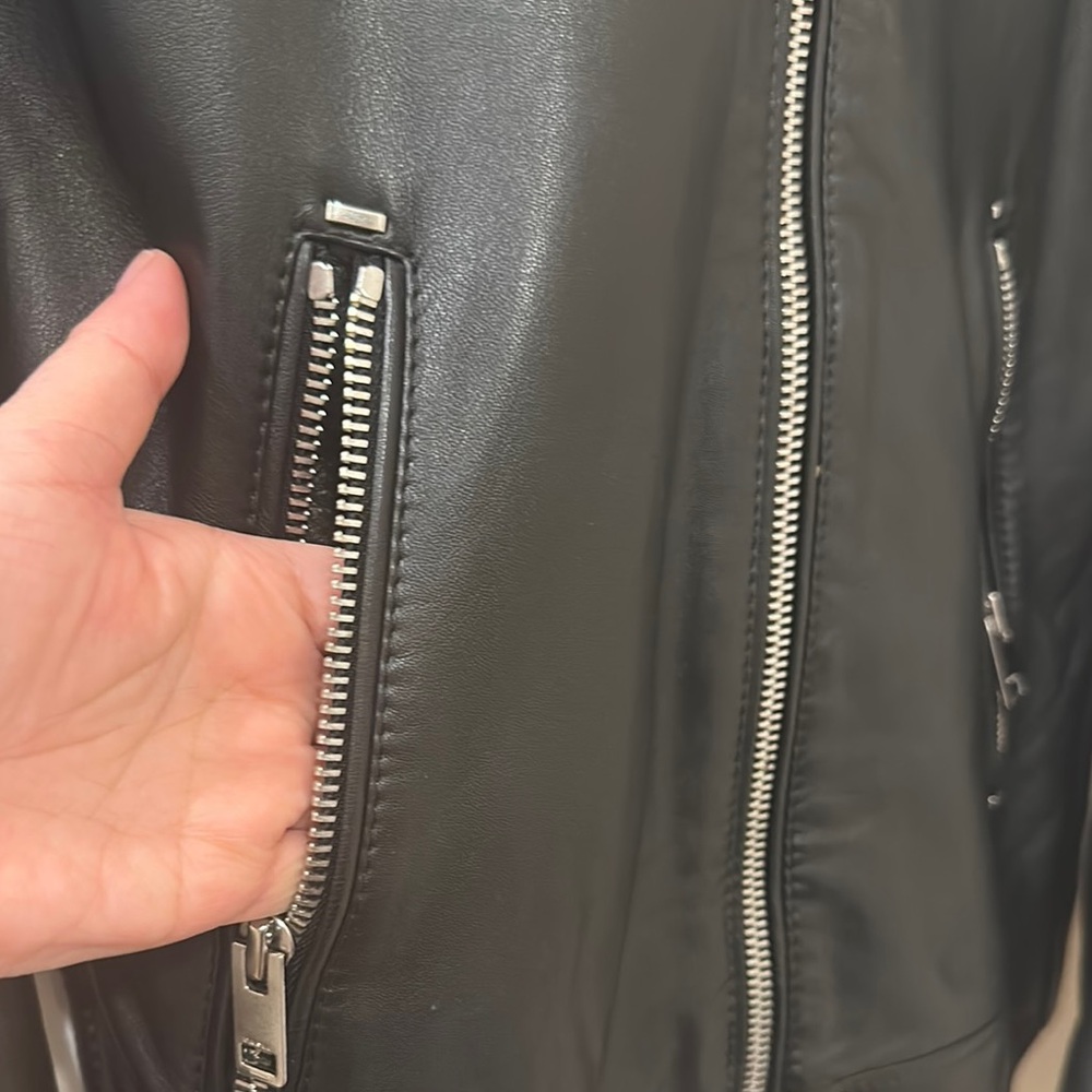 Diesel Black and White Leather Jacket - Picture 3 of 6